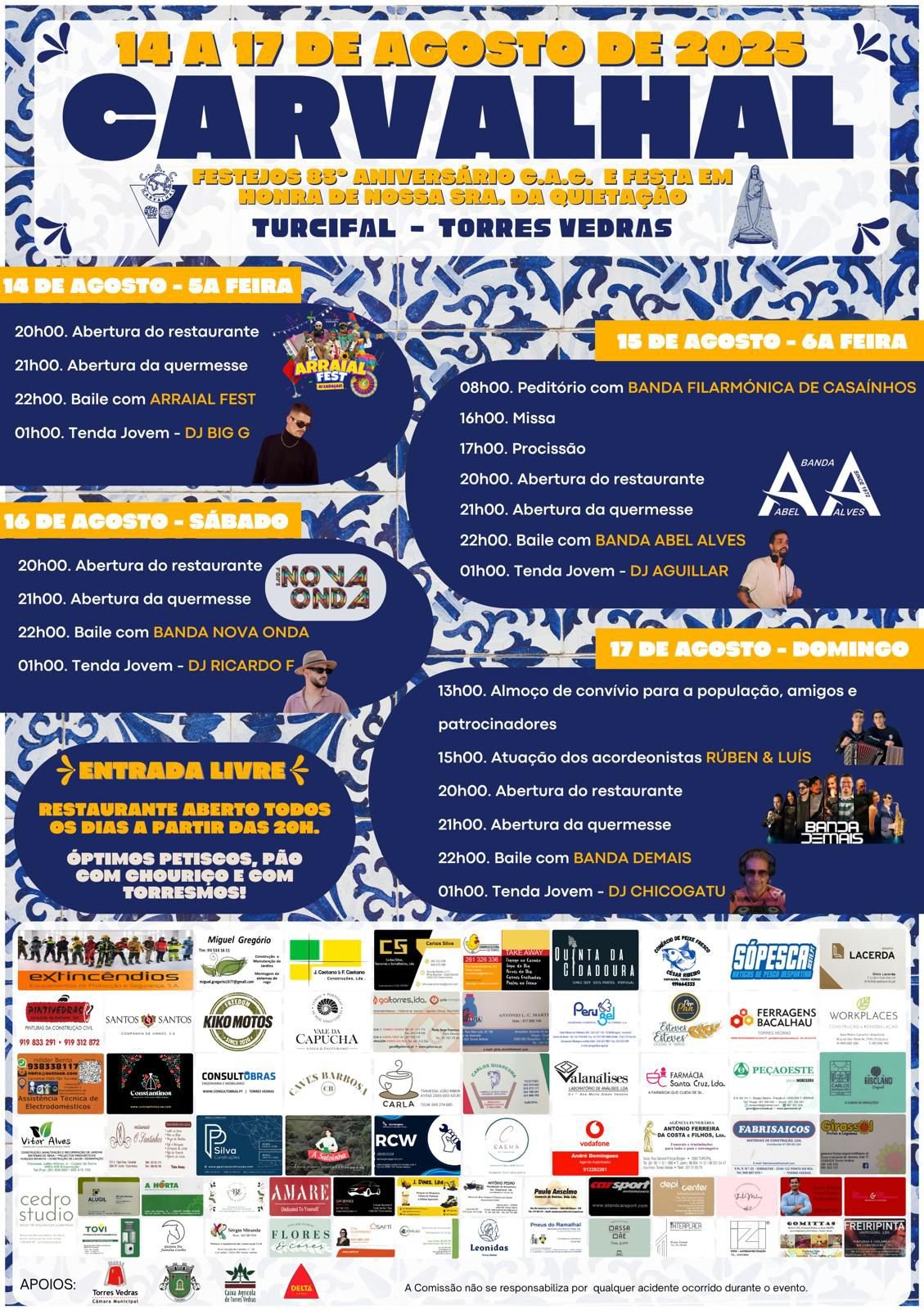 Cartaz Festa em Honra de Nossa Senhora da Quietação 2025 - Carvalhal