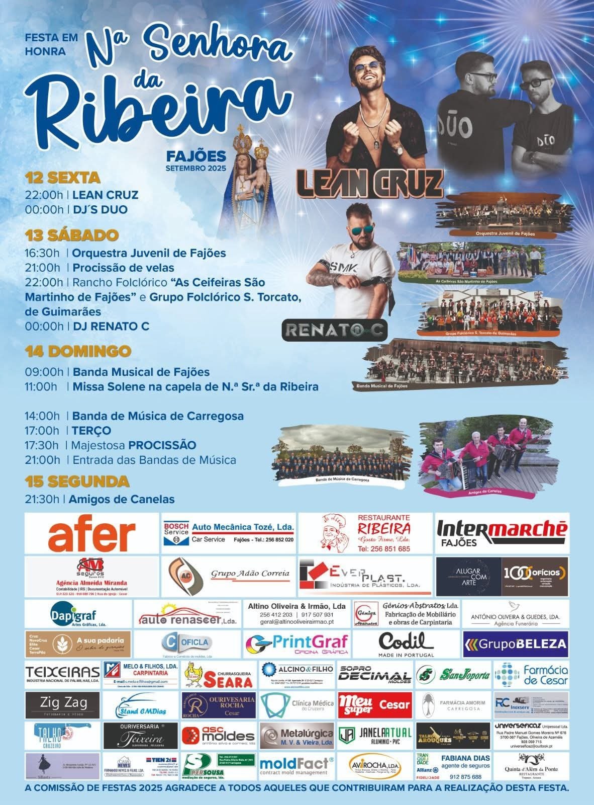 Cartaz Festa em Honra de Nossa Senhora da Ribeira 2025 - Fajões