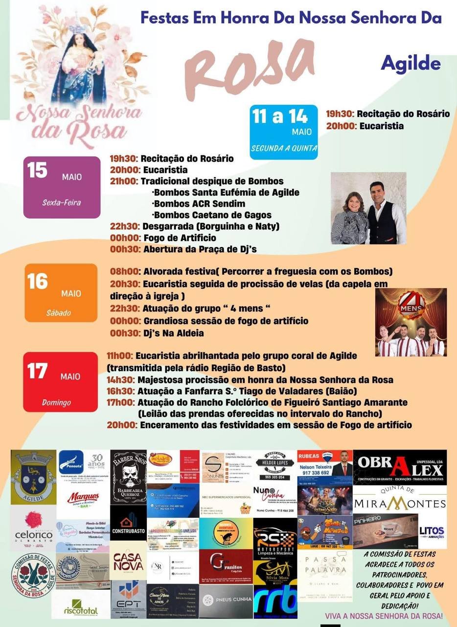 Cartaz Festa em honra de Nossa Senhora da Rosa 2026 - Agilde