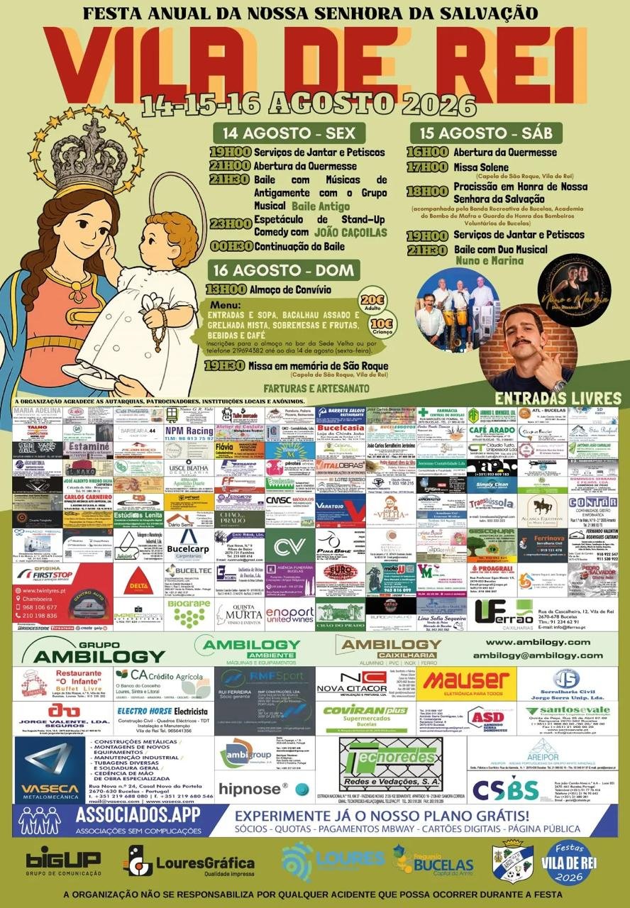 Cartaz Festa em honra de Nossa Senhora da Salvação 2026 - Vila de Rei