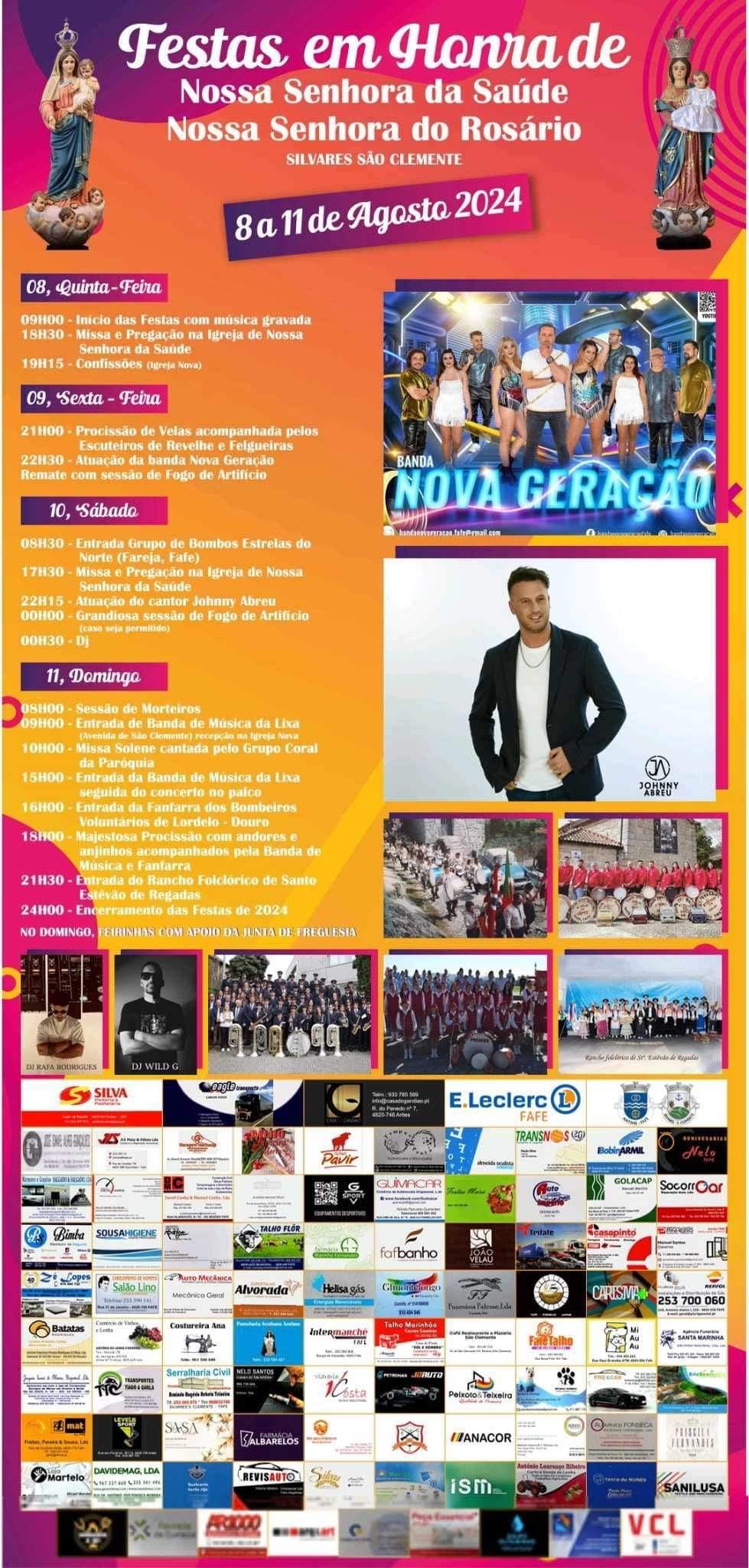 Cartaz Festa em Honra de Nossa Senhora da Saúde 2024 - Fafe