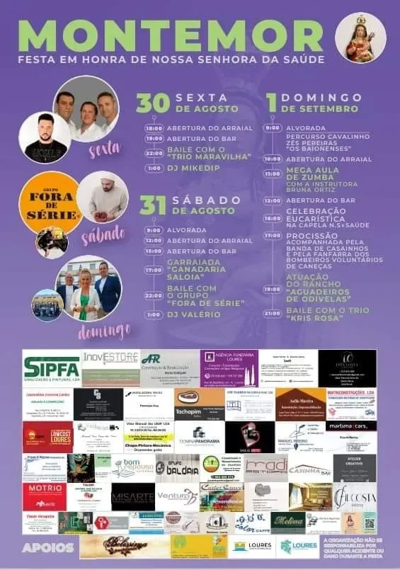 Cartaz Festa em Honra de Nossa Senhora da Saúde 2024 - Montemor
