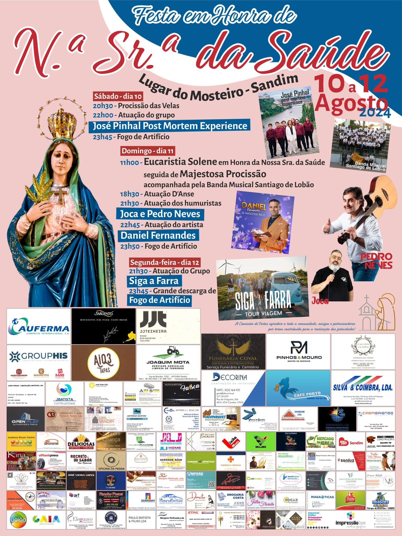 Cartaz Festa em Honra de Nossa Senhora da Saúde 2024 - Sandim