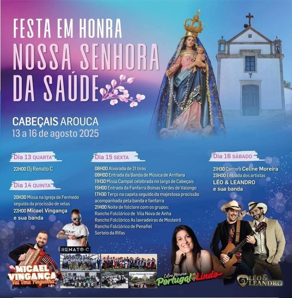 Cartaz Festa em honra de Nossa Senhora da Saúde 2025 - Fermedo