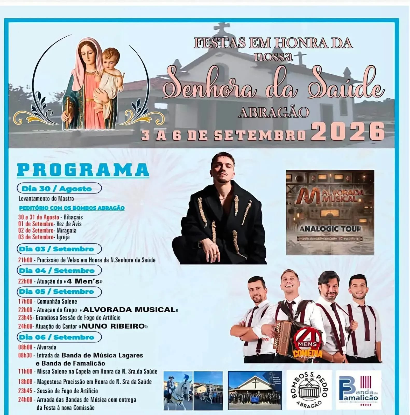 Cartaz Festa em honra de Nossa Senhora da Saúde 2026 - Abragão