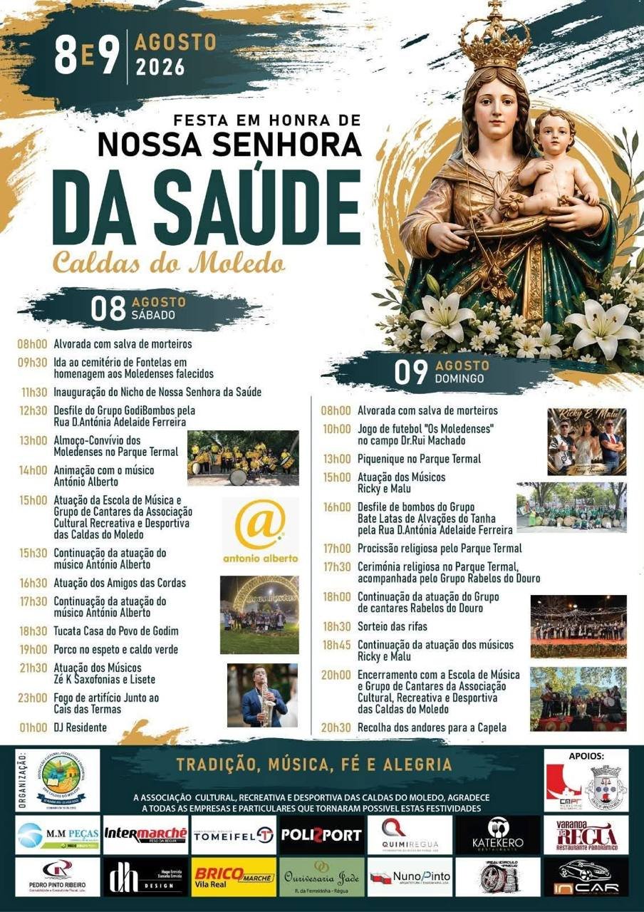 Cartaz Festa em honra de Nossa Senhora da Saúde 2026 - Caldas do Moledo