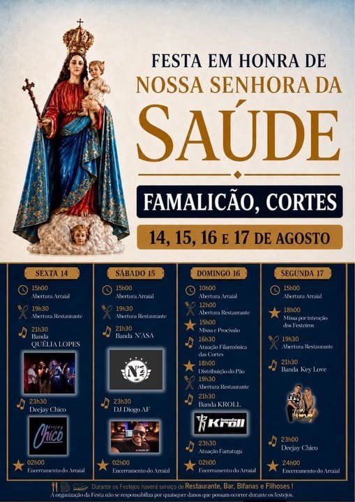 Cartaz Festa em honra de Nossa Senhora da Saúde 2026 - Famalicão