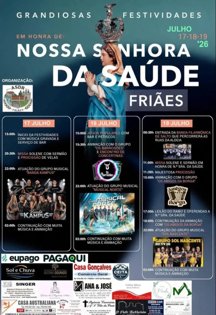 Cartaz Festa em honra de Nossa Senhora da Saúde 2026 - Friães