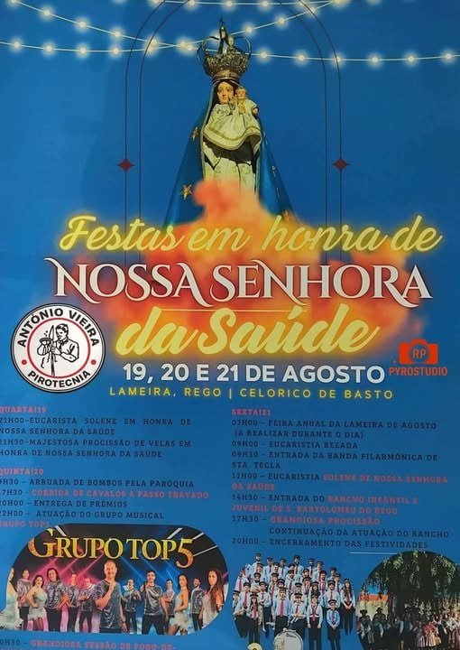 Cartaz Festa em honra de Nossa Senhora da Saúde 2026 - Lameira