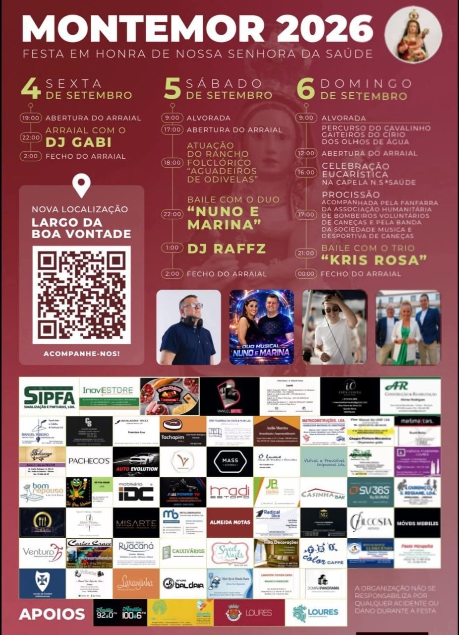 Cartaz Festa em honra de Nossa Senhora da Saúde 2026 - Montemor