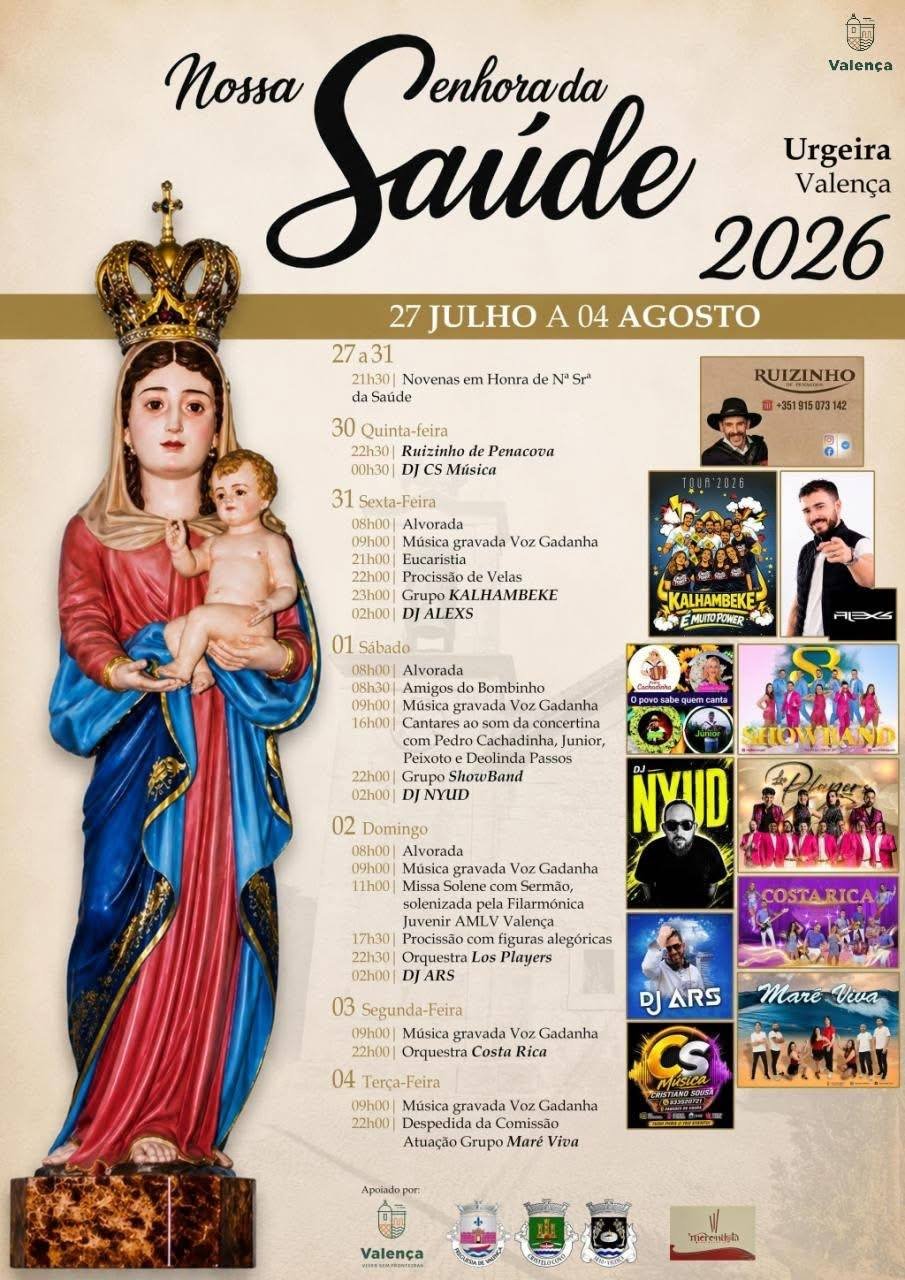 Cartaz Festa em honra de Nossa Senhora da Saúde 2026 - Urgeira