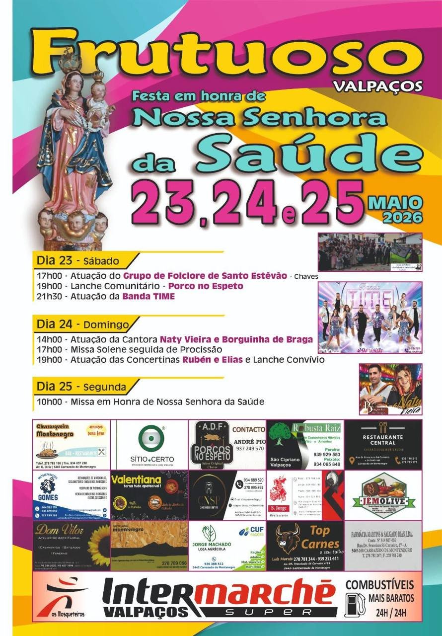 Cartaz Festa em honra de Nossa Senhora da Saúde 2026 - Valpaços