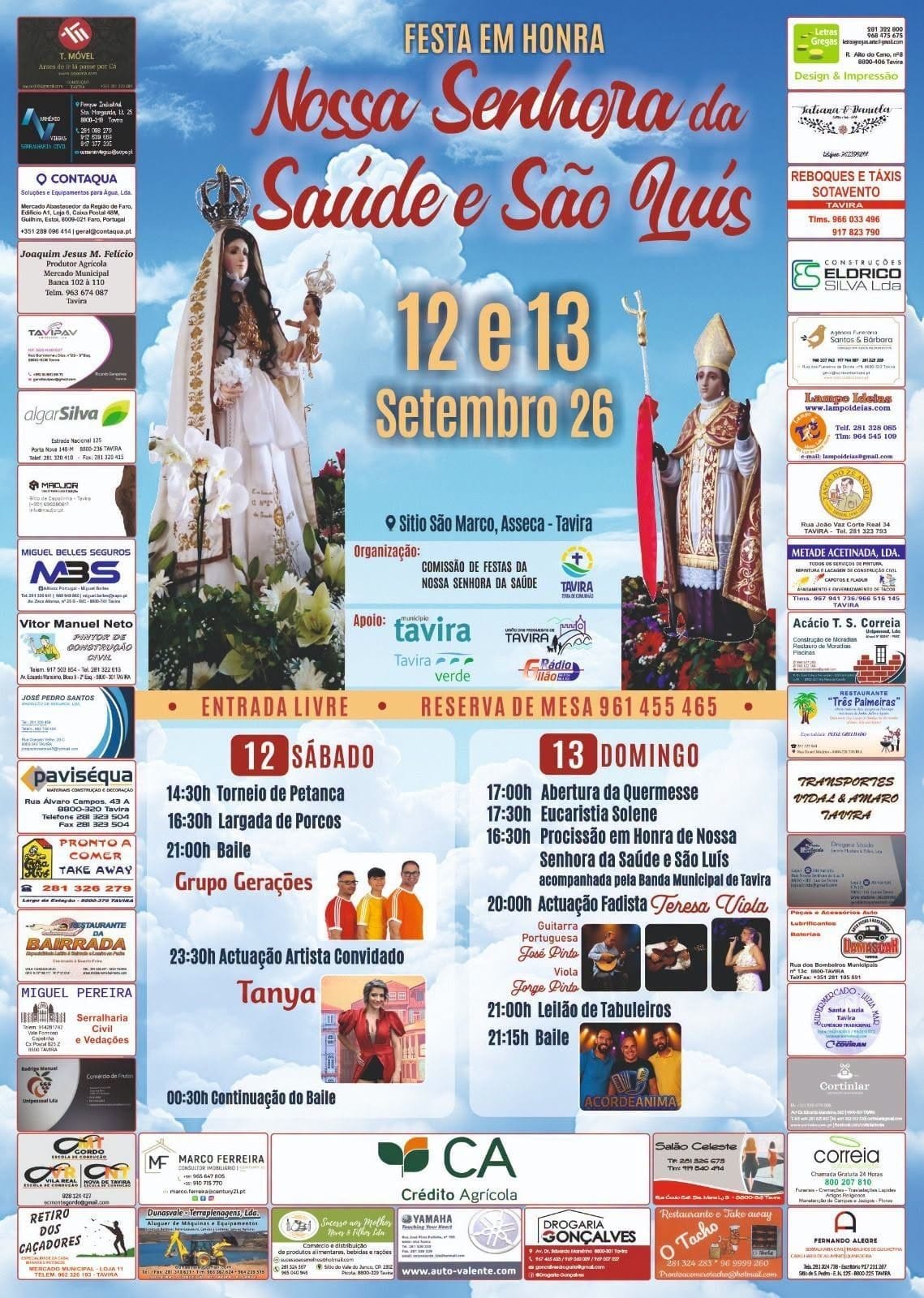Cartaz Festa em honra de Nossa Senhora da Saúde e São Luís 2026 - Asseca