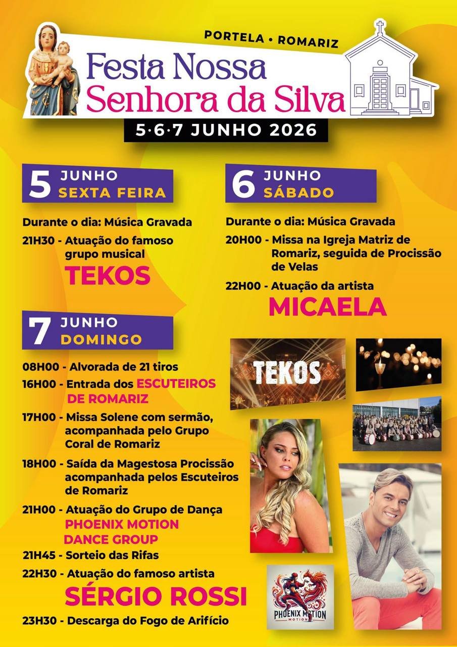 Cartaz Festa em honra de Nossa Senhora da Silva 2026 - Portela