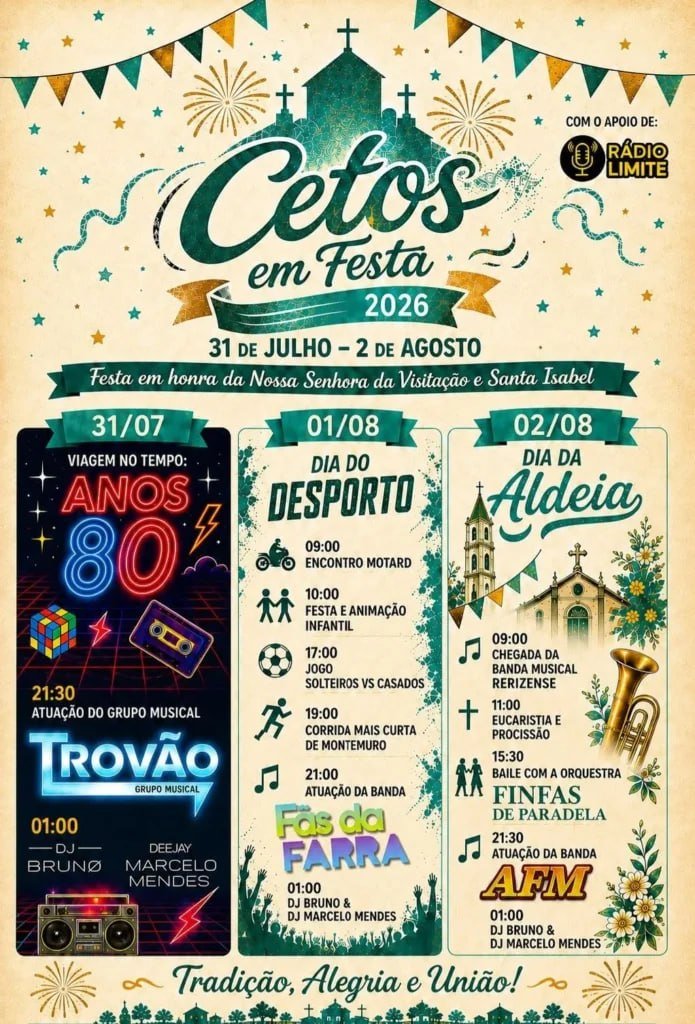 Cartaz Festa em honra de Nossa Senhora da Visitação e Santa Isabel 2026 - Cetos