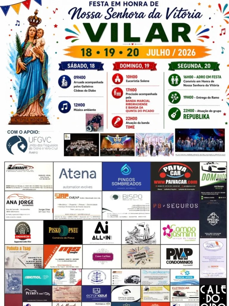Cartaz Festa em honra de Nossa Senhora da Vitória 2026 - Vilar