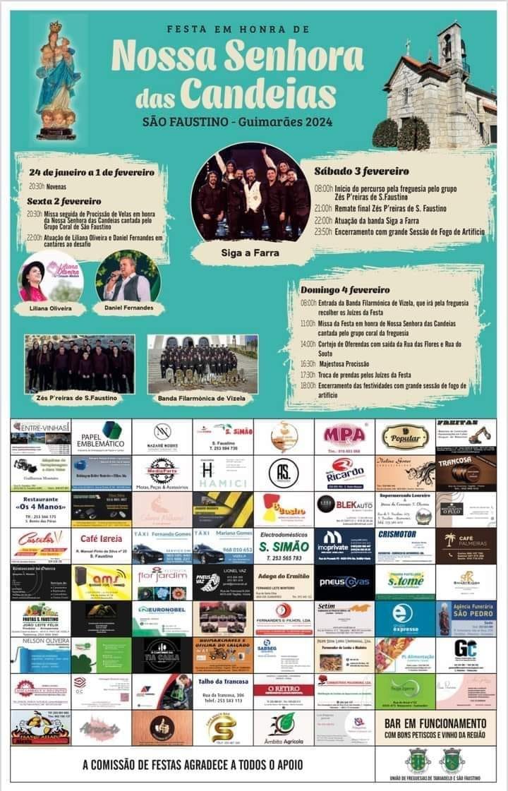 Cartaz Festa em Honra de Nossa Senhora das Candeias 2024 - Guimarães