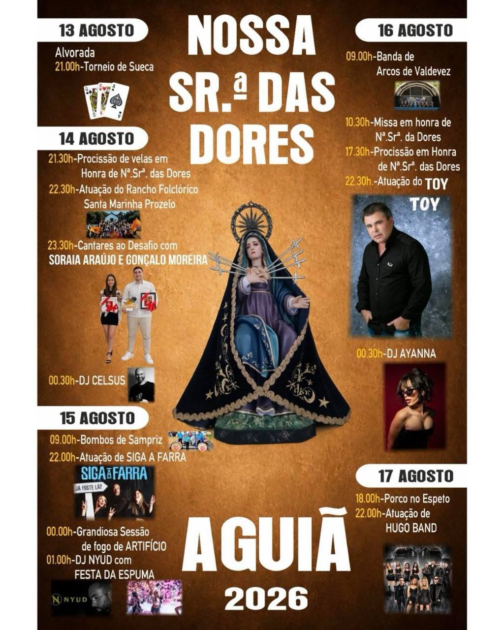 Cartaz Festa em honra de Nossa Senhora das Dores 2026 - Aguiã