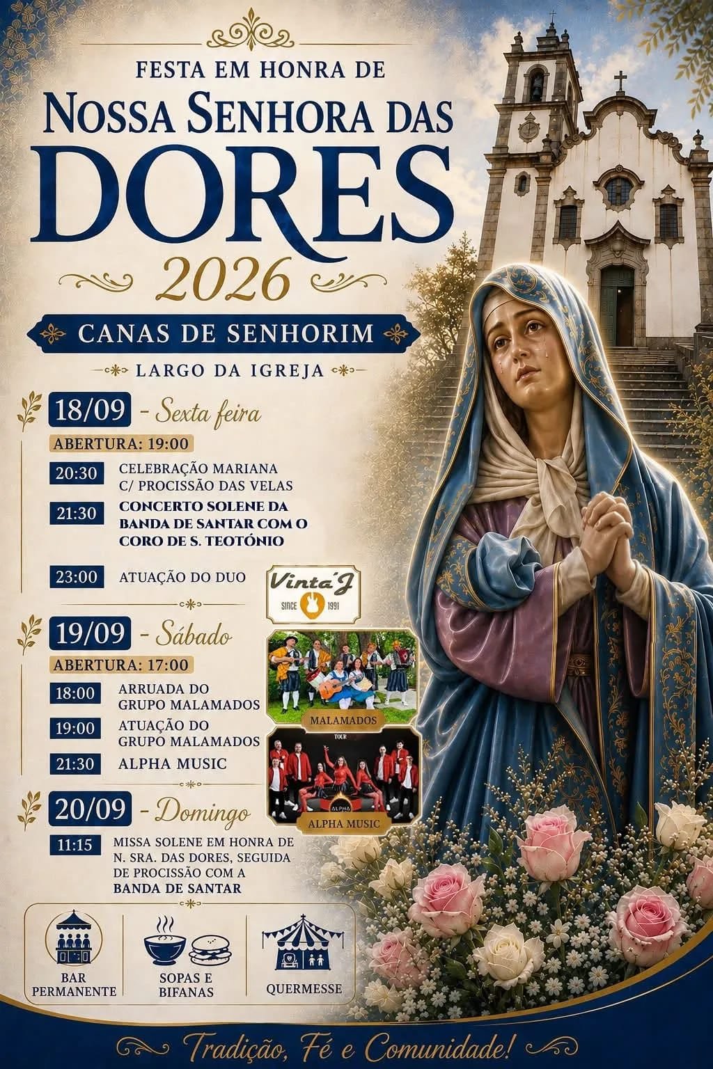 Cartaz Festa em honra de Nossa Senhora das Dores 2026 - Canas de Senhorim