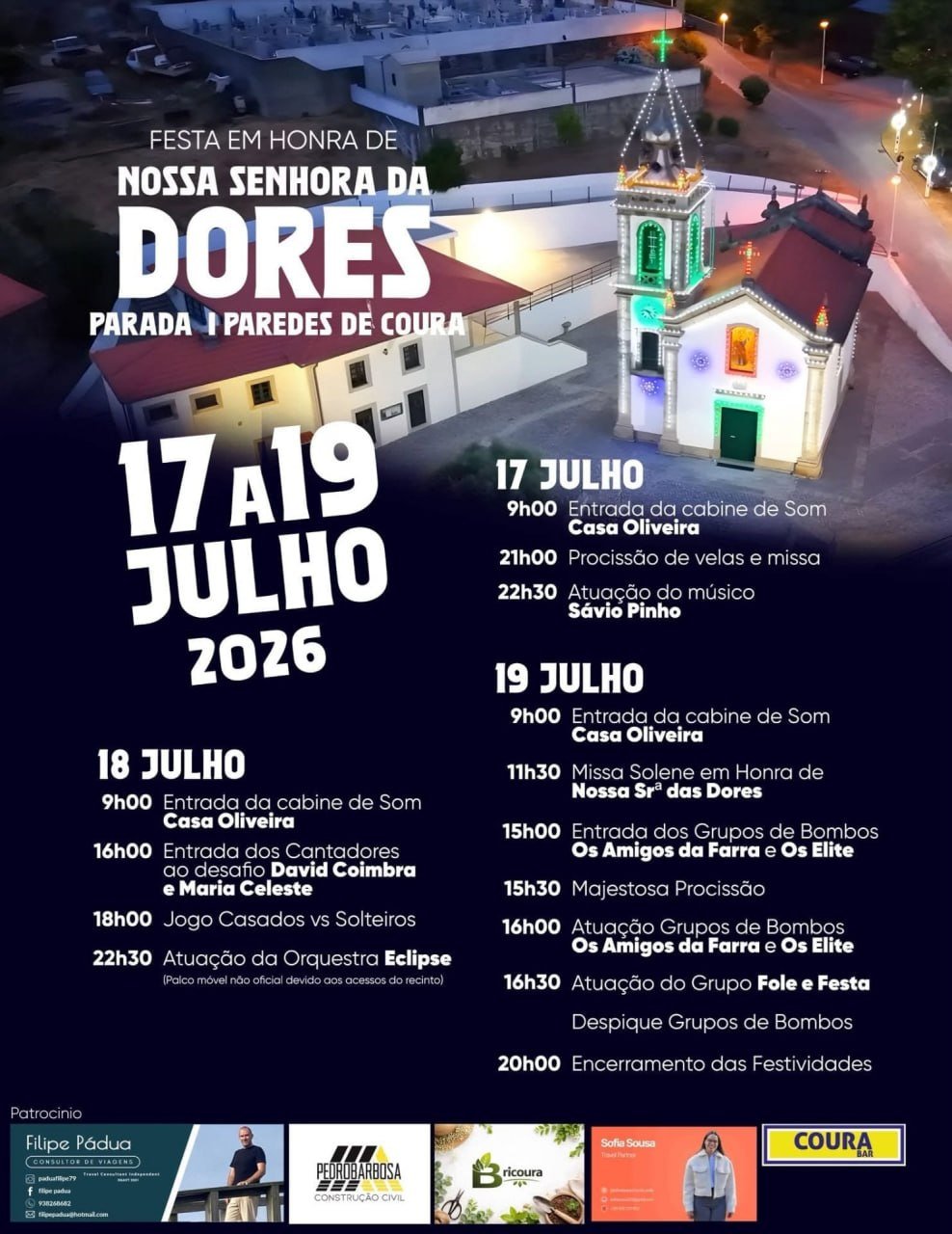 Cartaz Festa em honra de Nossa Senhora das Dores 2026 - Parada