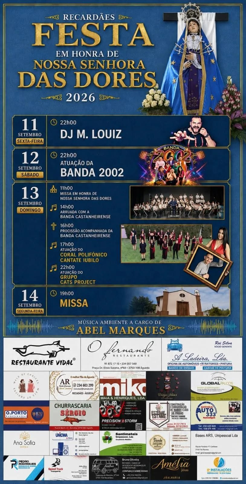 Cartaz Festa em honra de Nossa Senhora das Dores 2026 - Recardães