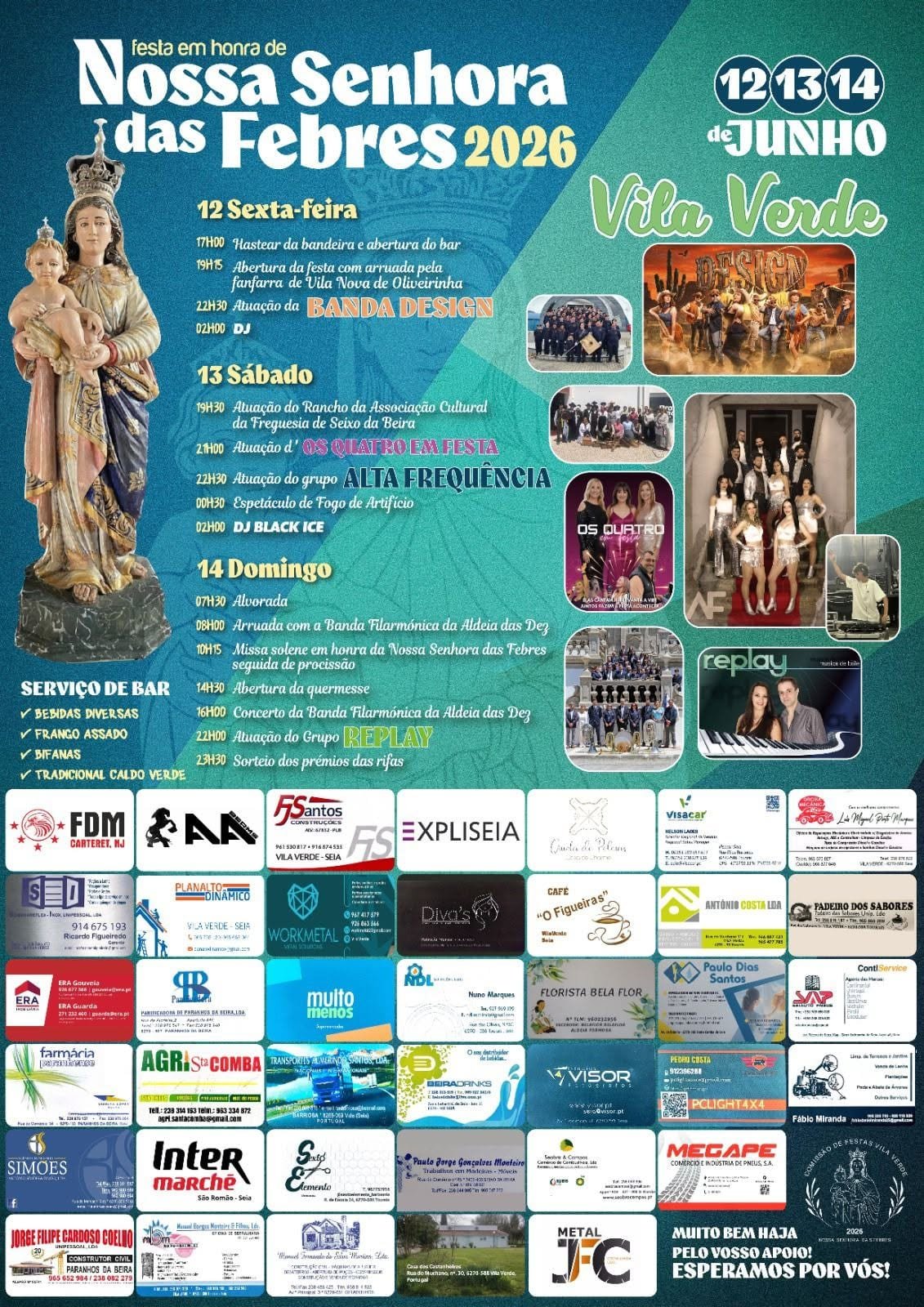 Cartaz Festa em honra de Nossa Senhora das Febres 2026 - Vila Verde
