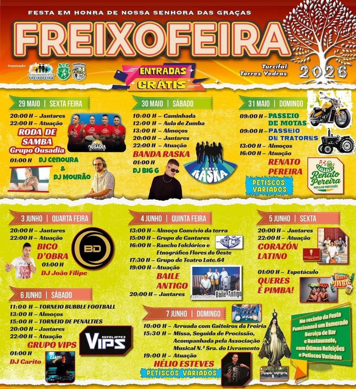 Cartaz Festa em honra de Nossa Senhora das Graças 2026 - Turcifal