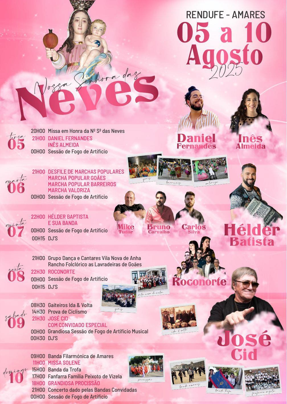 Cartaz Festa em Honra de Nossa Senhora das Neves 2025 - Amares