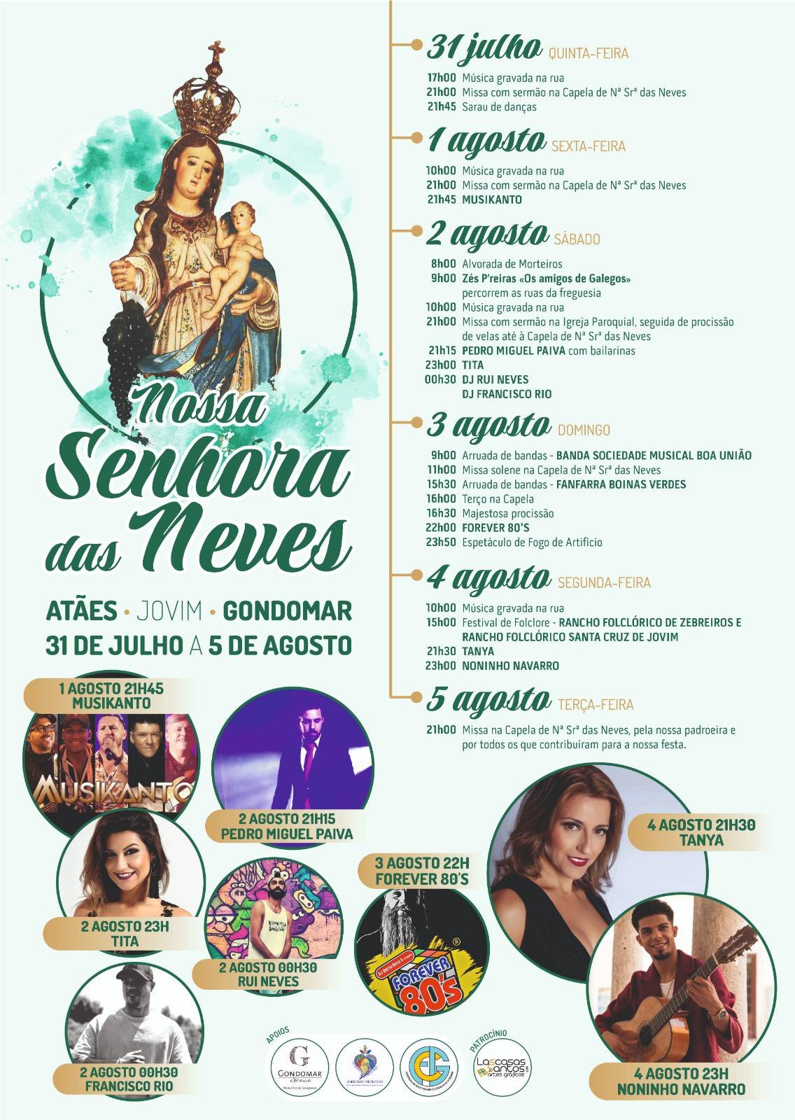 Cartaz Festa em Honra de Nossa Senhora das Neves 2025 - Atães