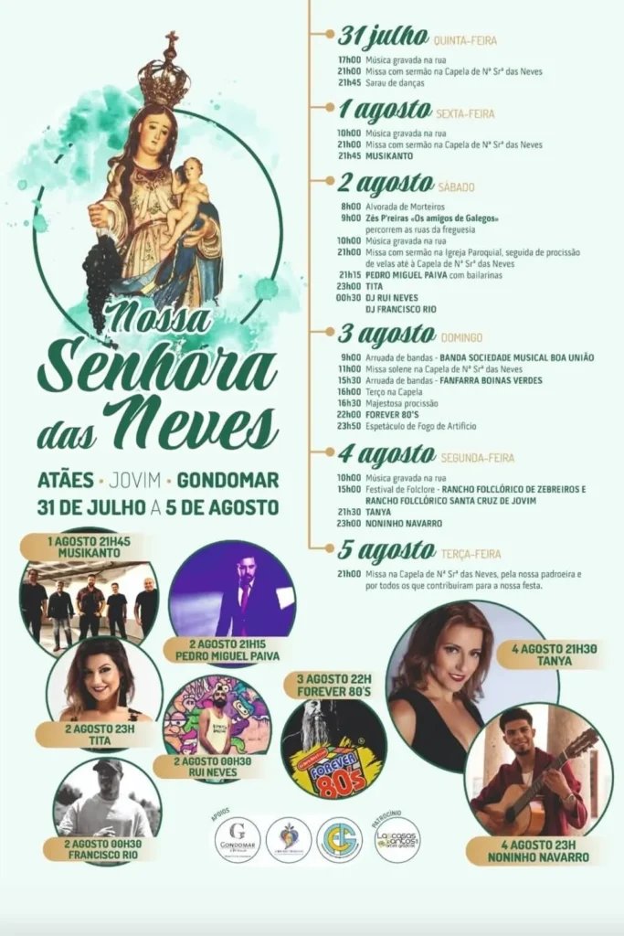 Cartaz Festa em honra de Nossa Senhora das Neves 2026 - Atães