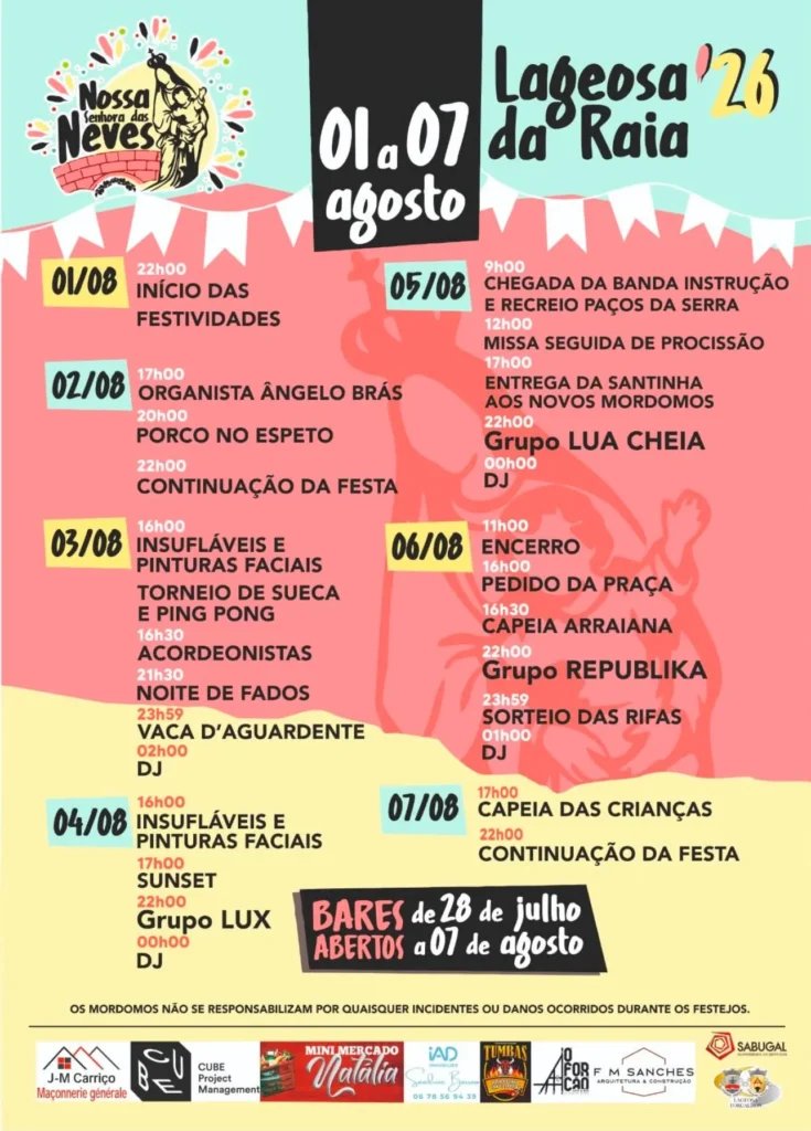 Cartaz Festa em honra de Nossa Senhora das Neves 2026 - Lageosa da Raia