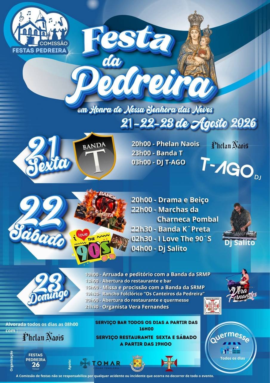 Cartaz Festa em honra de Nossa Senhora das Neves 2026 - Pedreira