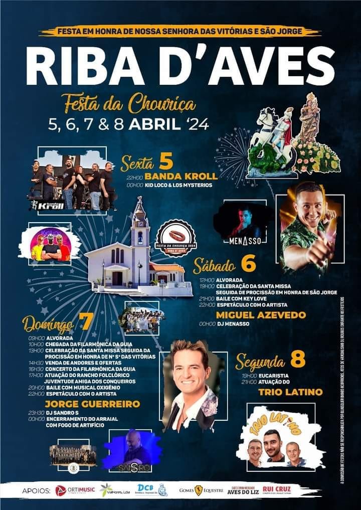 Cartaz Festa em Honra de Nossa Senhora das Vitórias e São Jorge 2024 - Riba d'Aves