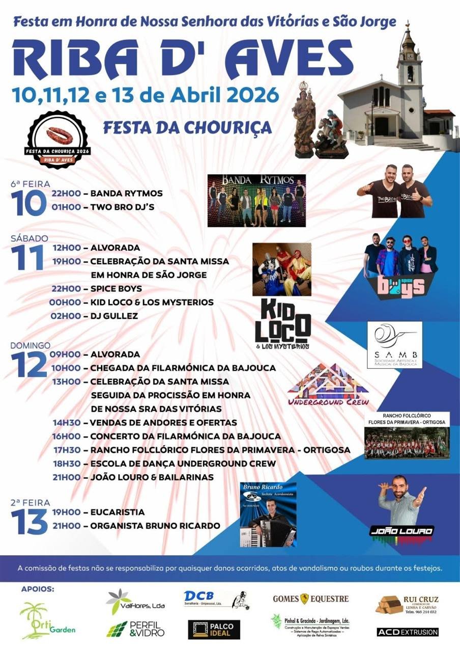 Cartaz Festa em honra de Nossa Senhora das Vitórias e São Jorge 2026 - Riba d'Aves