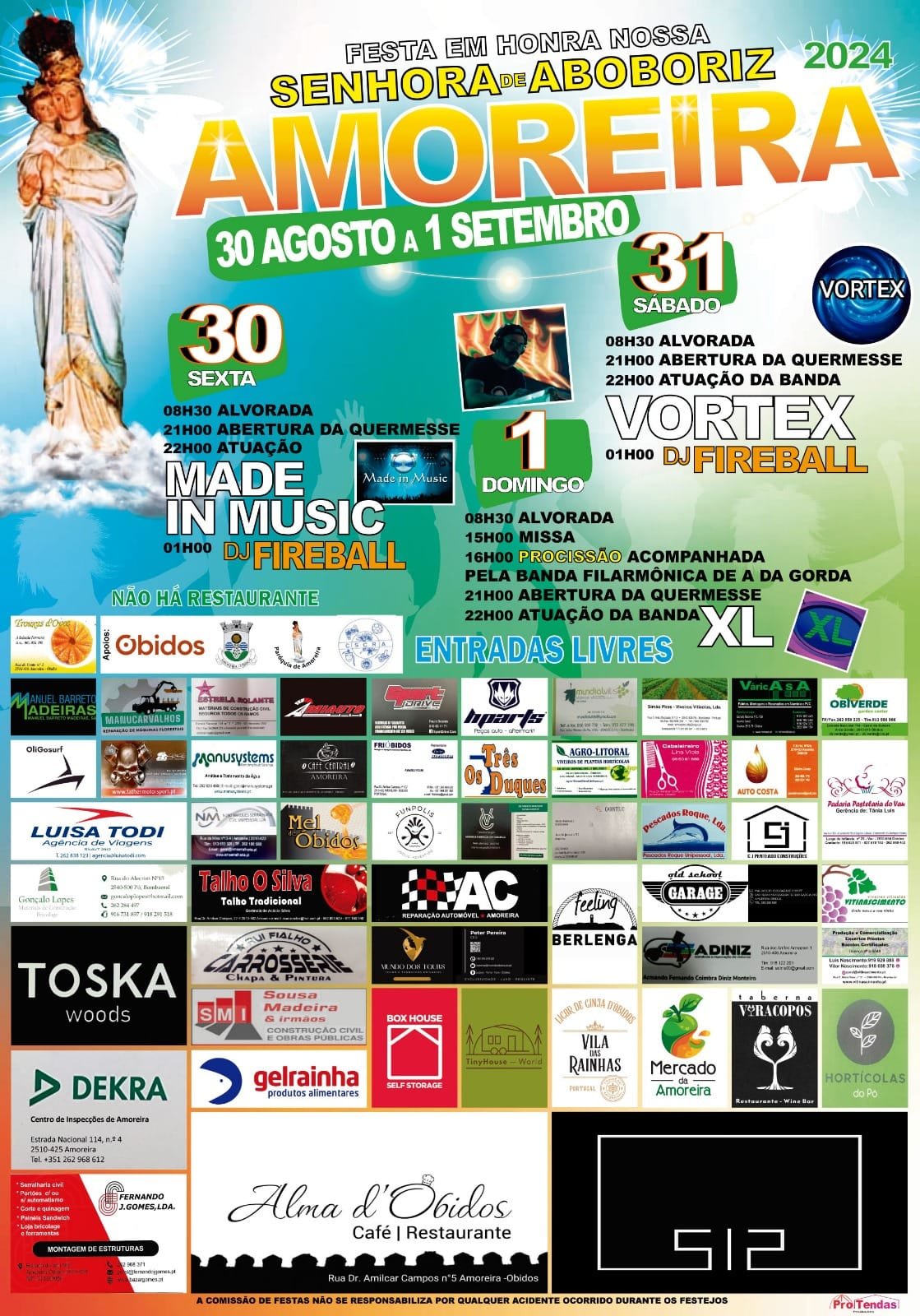Cartaz Festa em Honra de Nossa Senhora de Aboboriz 2024 - Amoreira