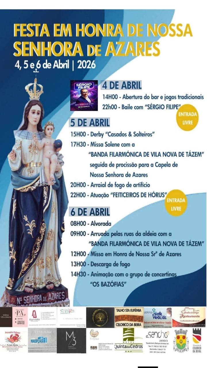 Cartaz Festa em honra de Nossa Senhora de Azares 2026 - Azares