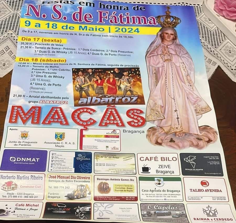 Cartaz Festa em Honra de Nossa Senhora de Fátima 2024 - Maçãs
