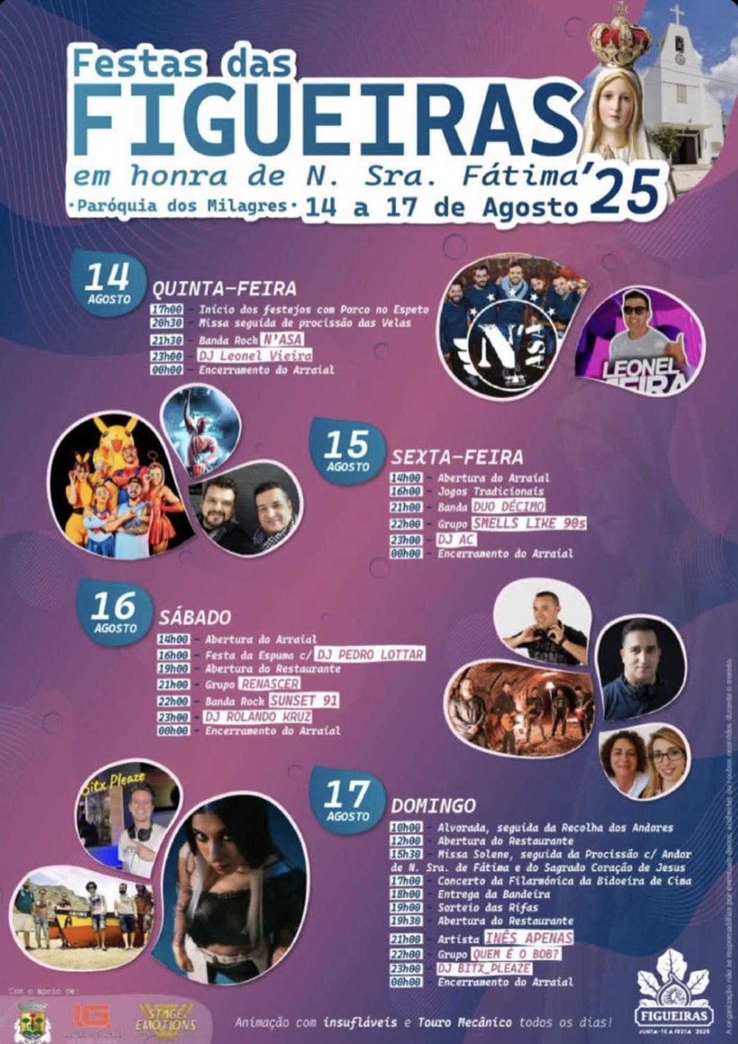 Cartaz Festa em Honra de Nossa Senhora de Fátima 2025 - Figueiras