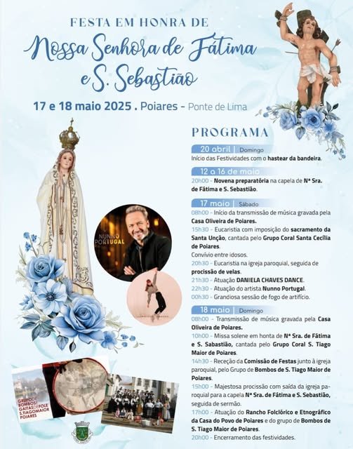 Cartaz Festa em Honra de Nossa Senhora de Fátima 2025 - Ponte de Lima