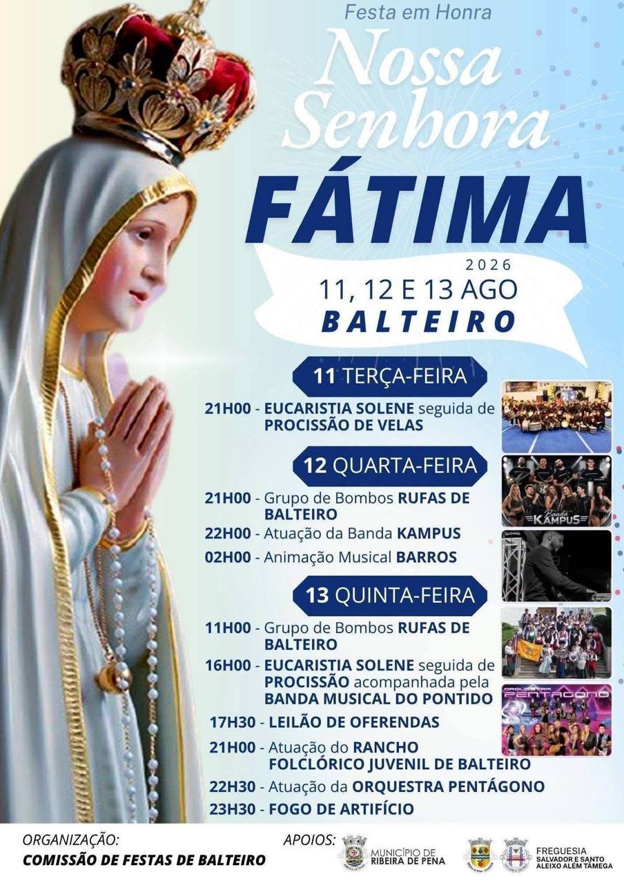 Cartaz Festa em honra de Nossa Senhora de Fátima 2026 - Balteiro