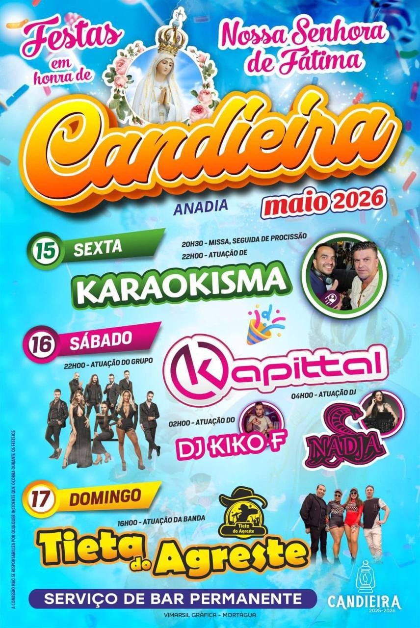Cartaz Festa em honra de Nossa Senhora de Fátima 2026 - Candieira