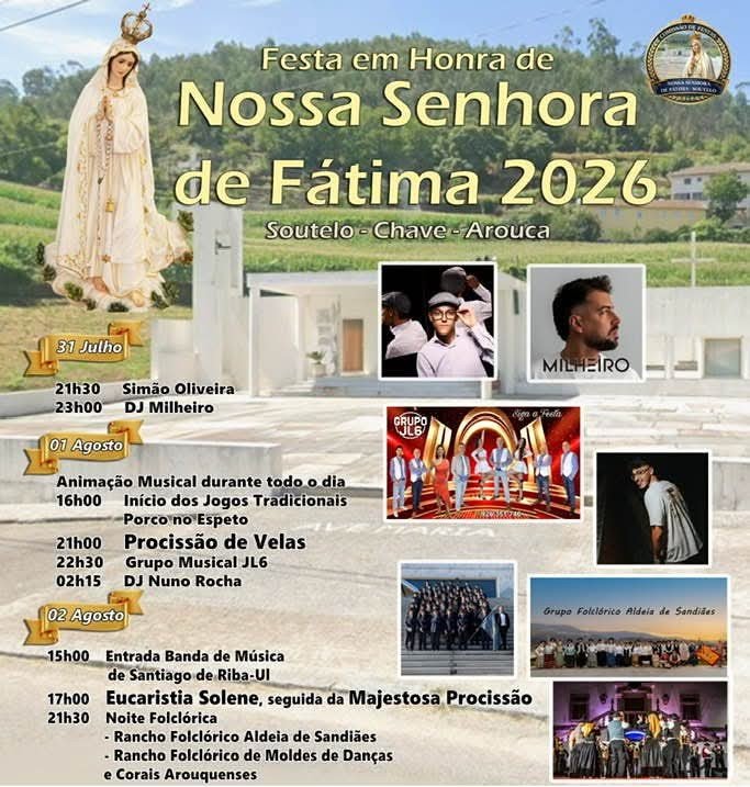 Cartaz Festa em honra de Nossa Senhora de Fátima 2026 - Chave