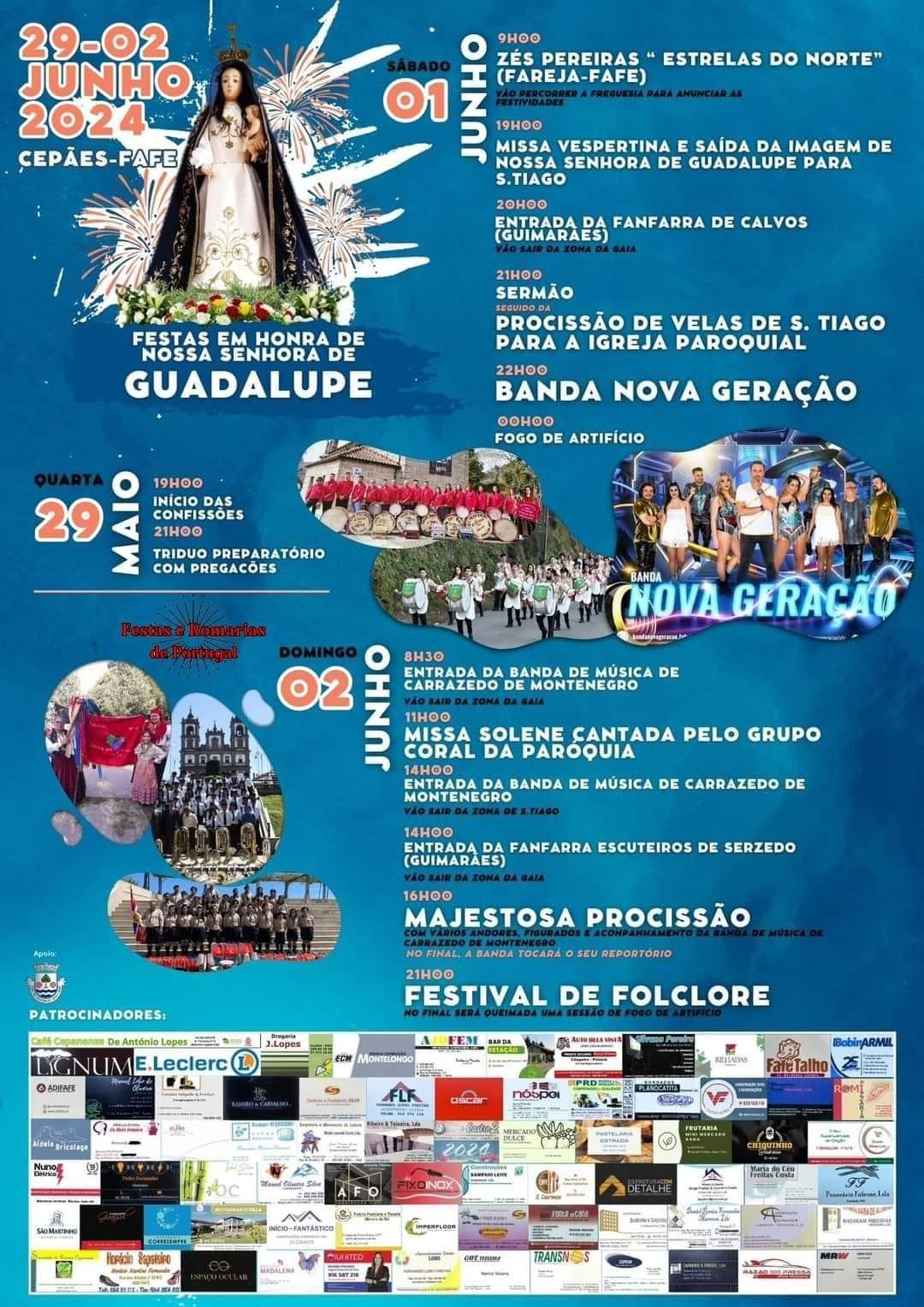 Cartaz Festa em Honra de Nossa Senhora de Guadalupe 2024 - Cepães