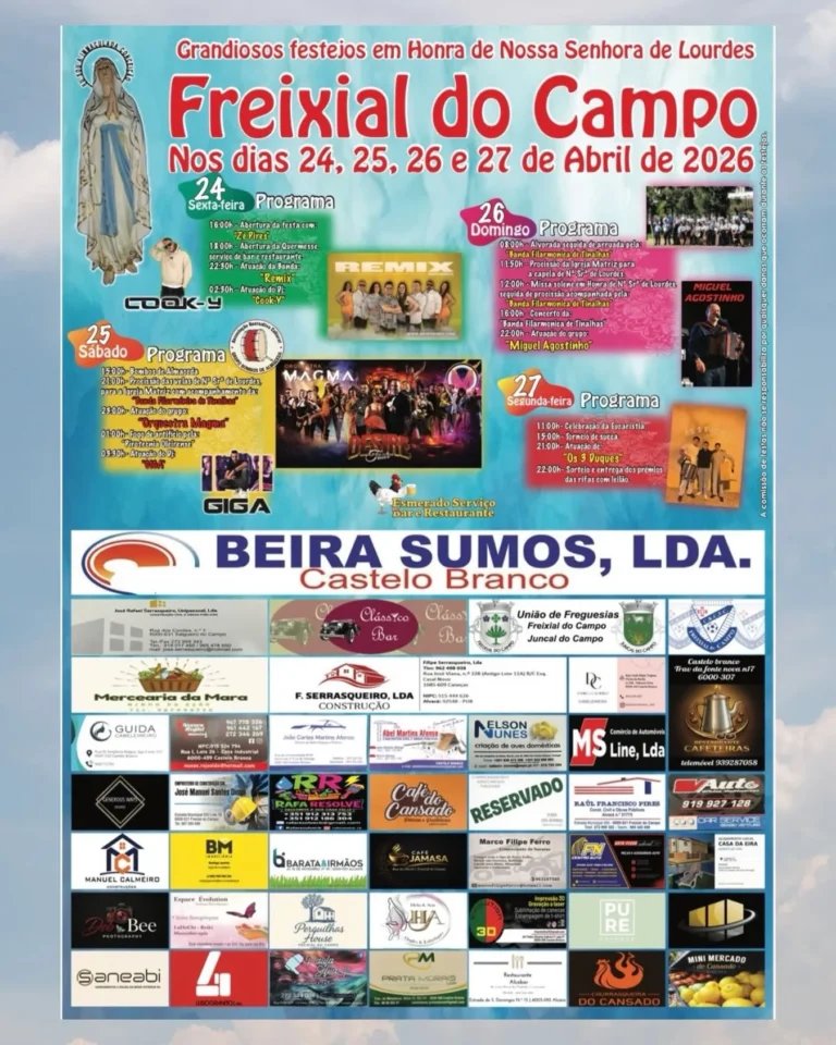 Cartaz Festa em honra de Nossa Senhora de Lourdes 2026 - Freixial do Campo