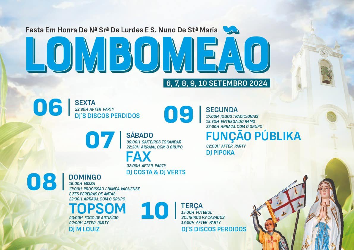 Cartaz Festa em Honra de Nossa Senhora de Lurdes 2024 - Lobomeão