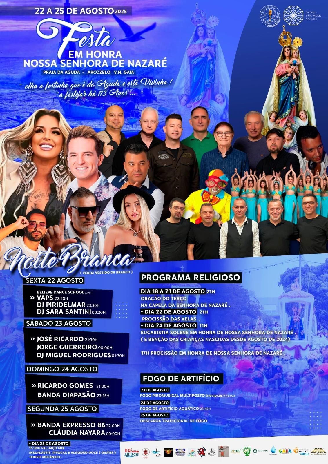Cartaz Festa em Honra de Nossa Senhora de Nazaré 2025 - Gaia