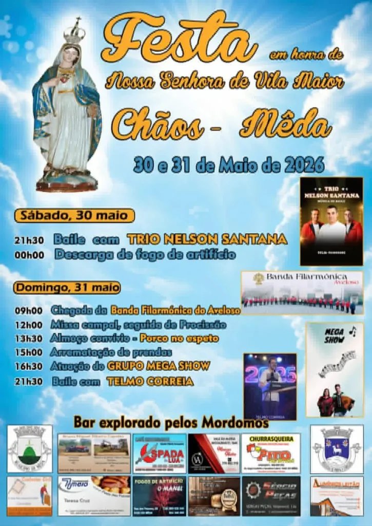 Cartaz Festa em honra de Nossa Senhora de Vila Maior 2026 - Chãos