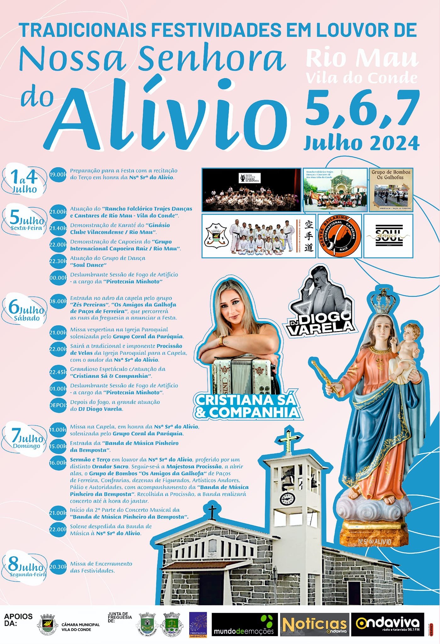 Cartaz Festa em Honra de Nossa Senhora do Alívio 2024 - Vila do Conde