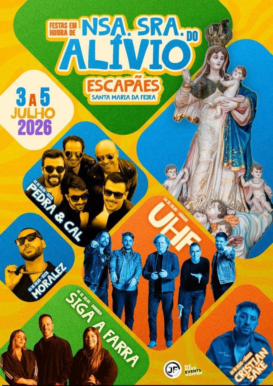 Cartaz Festa em honra de Nossa Senhora do Alívio 2026 - Escapães