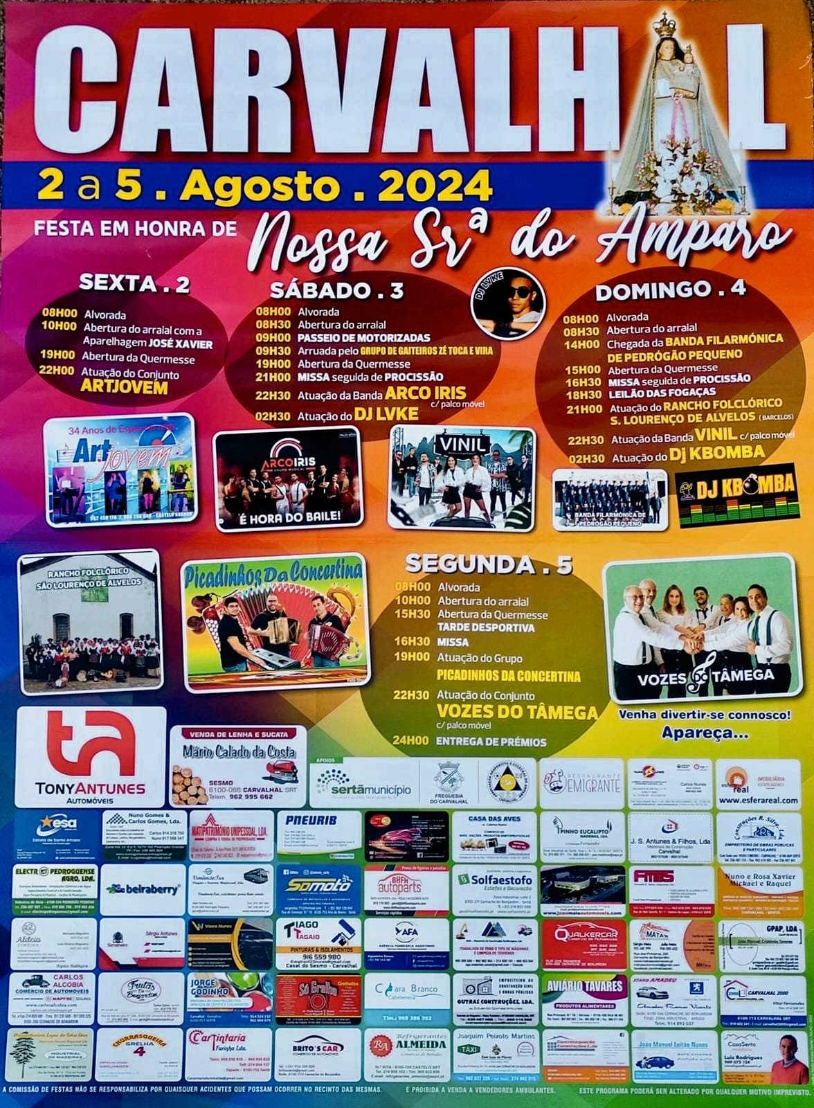 Cartaz Festa em Honra de Nossa Senhora do Amparo 2024 - Carvalhal